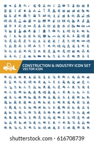 Construction and industry icon set,clean vector