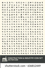 Construction and industry icon set,clean vector
