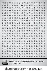 Construction and industry icon set,clean vector