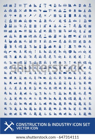 Construction and industry icon set,clean vector