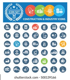 Construction and industry icon set,vector