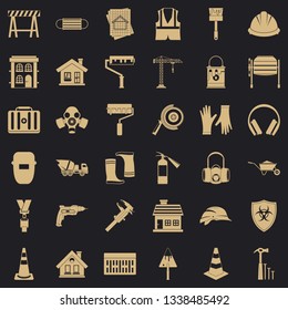 Construction industry icons set. Simple style of 36 construction industry vector icons for web for any design