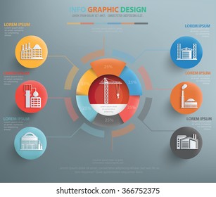 
Construction and industry info graphic design, clean vector