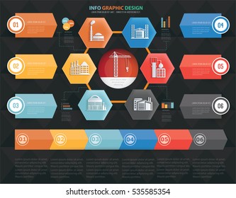 
Construction and industry info graphic design on clean background,vector