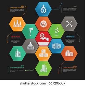 Construction and Industry info graphic design,clean vector