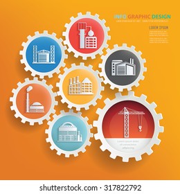 Construction and industry infographic design,clean vector
