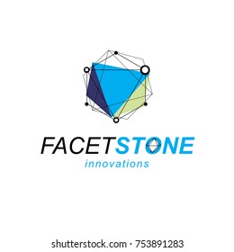 Construction industry symbol. Abstract isometric construction, low poly vector illustration.