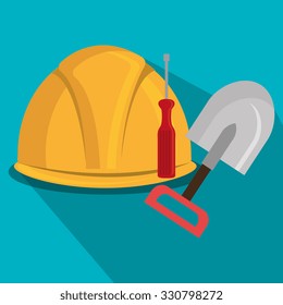 Construction industry and tools graphic design, vector illustration