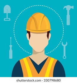 Construction industry and tools graphic design, vector illustration