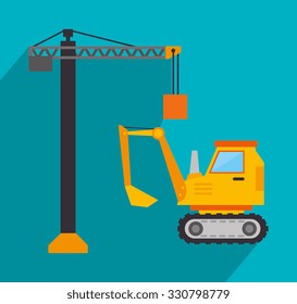 Construction industry and tools graphic design, vector illustration