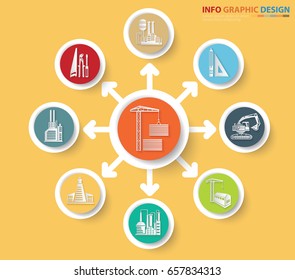 Construction info graphic design,clean vector