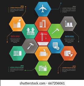 Construction info graphic design,clean vector
