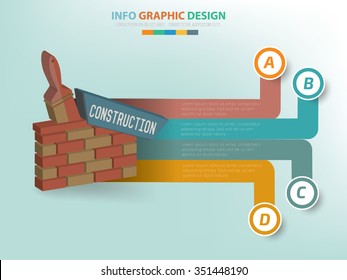Construction info graphic design,label for text,vector