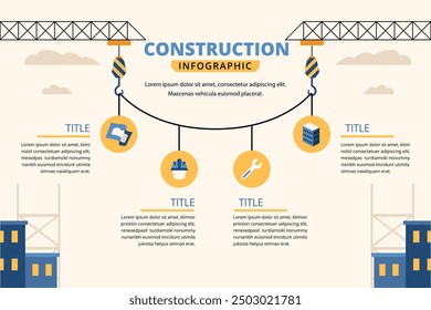 Construction infographics template for presentation.