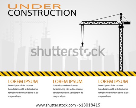 Construction infographics,Building under Construction site,Vector illustration template design