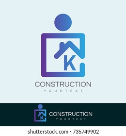 construction initial Letter K Logo design