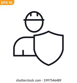 construction insurance icon symbol template for graphic and web design collection logo vector illustration