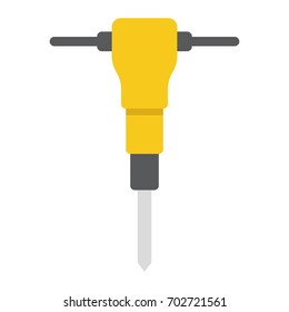 Construction jackhammer flat icon, build and repair, pneumatic hammer sign vector graphics, a colorful solid pattern on a white background, eps 10.