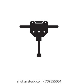 Construction jackhammer icon on White background