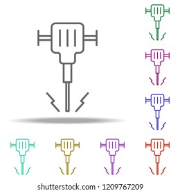 Construction jackhammer outline icon. Elements of Construction in multi color style icons. Simple icon for websites, web design, mobile app, info graphics