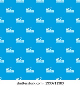Construction job pattern vector seamless blue repeat for any use