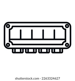 Vector de contorno de icono del cuadro de unión de construcción. Muro de seguridad. Contacto de montaje