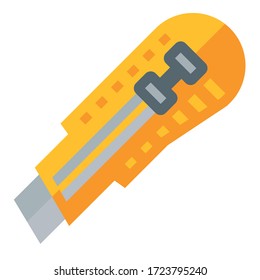 
icono plano de la cuchilla de construcción en fondo blanco