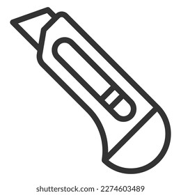 Construction knife - icon, illustration on white background, outline style