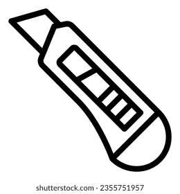 Construction knife line icon, construction tools concept, utility knife vector sign on white background, outline style icon for mobile concept and web design. Vector graphics