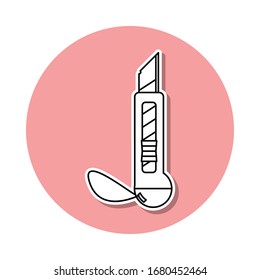 construction knife sticker icon. Simple thin line, outline vector of Home repair tool icons for ui and ux, website or mobile application