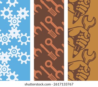 Construction and Labor Equipment Seamless Pattern for Workwear Design