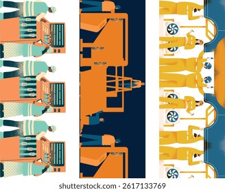 Construction and Labor Equipment Seamless Pattern for Workwear Design