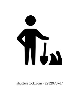 Construction labor icon (vector illustration)