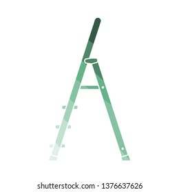 Construction ladder icon. Flat color design. Vector illustration.