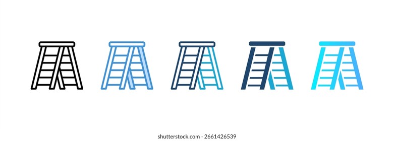 Conjunto de iconos de escalera de construcción colección de estilo múltiple
