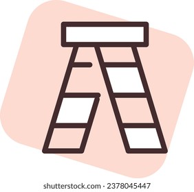 Construction ladder; illustration or icon; vector on white background.