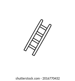 Bauleiter, Stufenleiter-Symbol auf schwarzem Flachbildschirm, einzeln auf weißem Hintergrund 