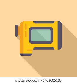 Construction laser meter icon flat vector. Tool system. Water deep digital