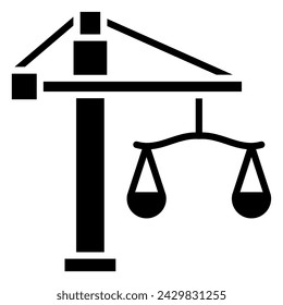 Construction Law icon line vector illustration