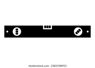 Construction level icon. Black silhouette. Front side view. Vector simple flat graphic illustration. Isolated object on a white background. Isolate.