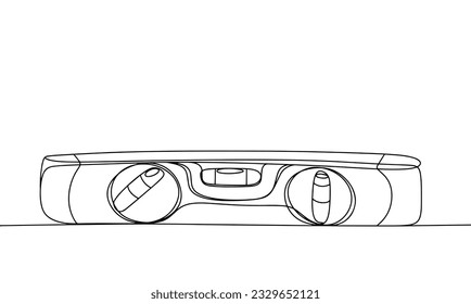 Construction level. A tool for checking the conformity of surfaces in a vertical and horizontal plane. Day of builder. One line drawing for different uses. Vector illustration.