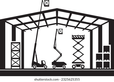 Construction lifting machinery - vector illustration