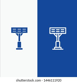 Construction, Light, Stadium Line and Glyph Solid icon Blue banner Line and Glyph Solid icon Blue banner