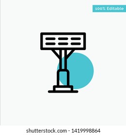 Construction, Light, Stadium turquoise highlight circle point Vector icon