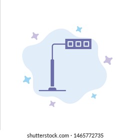 Construction, Light, Tower, Road Blue Icon on Abstract Cloud Background. Vector Icon Template background