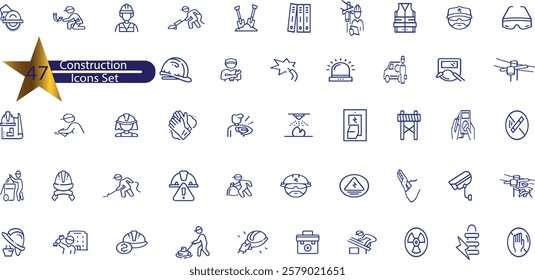 Construction Line Editable Icons set.