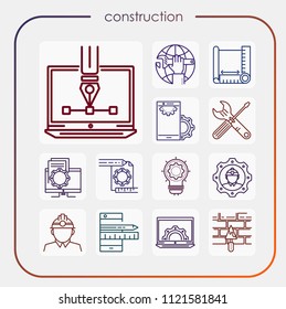 Construction line icon. Erection icon