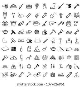 Construction line icon set
