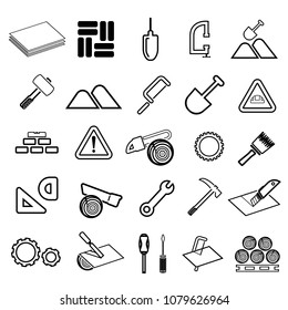 Construction line icon set