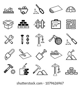 Construction line icon set